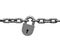 Steel lock hinging on chain