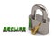 Steel lock ssl secure design isolated on white background. 3D il