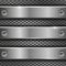 Steel long plates on perforated background
