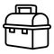 Steel lunchbox icon, outline style