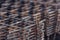 Steel mesh for construction Steel Rebars for reinforced concrete. Steel reinforcement bar texture in construction site