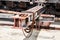 Steel Metal Beams on Rails: Rusted