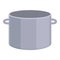 Steel metal saucepan icon cartoon vector. Home pot