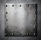 Steel metal square plate or hatch with rivets