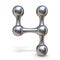 Steel molecular font Number 4 four 3D