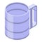 Steel mug icon, isometric style