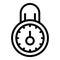 Steel padlock personal information icon, outline style