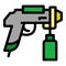 Steel paint pistol icon color outline vector