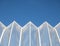 Steel pattern White line geometric form Architecture details Blue sky background