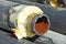 Steel pipe with heat insulation