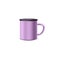 Steel purple mug mockup in realistic 3d style, vector illustration isolated on white background.