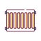 Steel radiators of heating in the house color line icon on white background. Home heating. Pictogram for web page, mobile app,