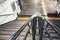 Steel railings in underground crossing