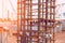 Steel re-bar reinforcement of column