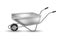 Steel realistic wheelbarrow. Empty device for hauling trash and helping with gardening