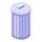 Steel recycle bin icon, isometric style