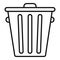 Steel recycle bin icon, outline style