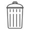 Steel recycle bin icon, outline style