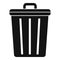 Steel recycle bin icon, simple style