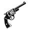 Steel revolver icon, simple style