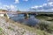 Steel road bridge crossing the Sorraia River which flows into th