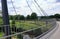 Steel ropes of cable-stayed Footbridge in Frankenberg, Saxony, Germany