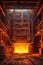 steel smelting furnace glowing with heat