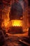 steel smelting furnace glowing with heat