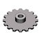 Steel sprocket for round link chain. 3D effect vector