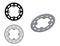 Steel sprocket wheel. Motorcycle parts. Vector illustration