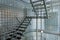 Steel stairway in a modern office building