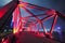 Steel structure bridge close-up at night landscape