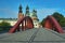 Steel structure of the bridge and towers of the Gothic cathedra