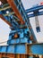 This is the steel structure of a launcher gantry that will be used for erection precast concrete I Girder (PCI Girder