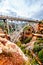 The steel structure of Midgely Bridge on Arizona SR89A between Sedona and Flagstaff over Wilson Canyon at Oak Creek Canyon