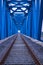 Steel Structure Rail Bridge Over the River in Bangladesh