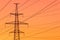 Steel tower of electric main or electricity transmission line