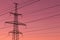 Steel tower of electric main or electricity transmission line