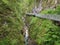 Steel trail at rock wall in gorge