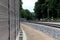 Steel Train tracks, rail ties, lined up into the horizon