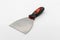 Steel trowel scraper or spatula rubber handle on white