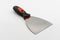 Steel trowel scraper or spatula rubber handle on white