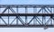 Steel truss bridge fragment with two levels