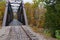 Steel truss railway bridge across Sawyer River at Bears Notch on Kancamagus Highway