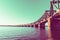 Steel truss railway bridge across Tauranga harbour