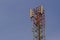 A steel trust pole is used for wifi transceivers and telecommunication signals