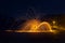 Steel wool long exposure photograph at night, photography workshop