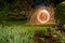 Steel Wool Sparks in the garden