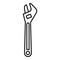Steel wrench icon, outline style