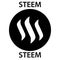 Steem Coin cryptocurrency blockchain icon. Virtual electronic, internet money or cryptocoin symbol, logo